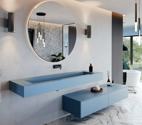 LG HIMACS® Waschtisch CuttingEdge by Henneke in Sky Blue