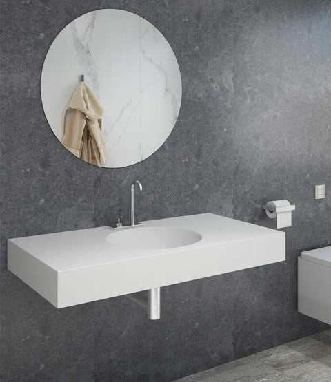 Corian® Waschtisch mit Becken Vale rund links/mitte/rechts