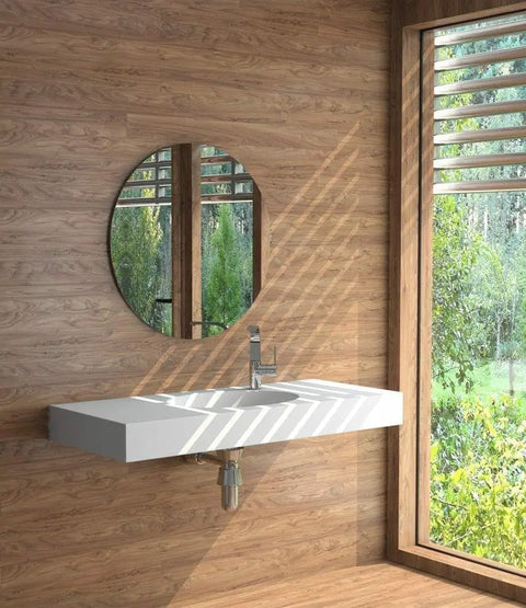 Corian® Waschtisch mit Becken View oval links/mitte/rechts