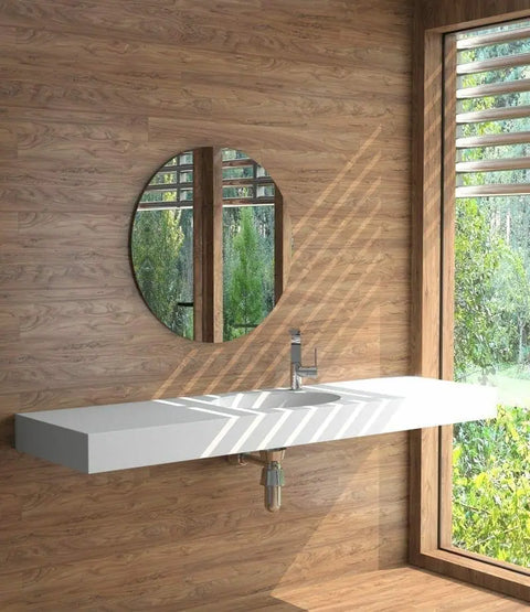 Corian® Waschtisch mit Becken View oval links/mitte/rechts