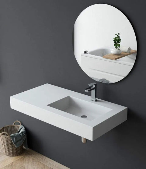 Corian® Waschtisch mit Becken Pure eckig links/mitte/rechts