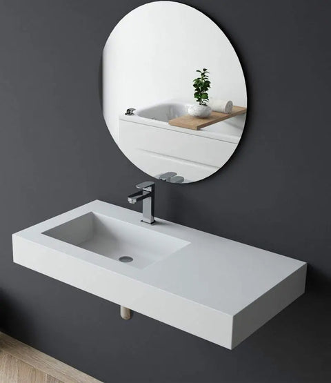 Corian® Waschtisch mit Becken Pure eckig links/mitte/rechts