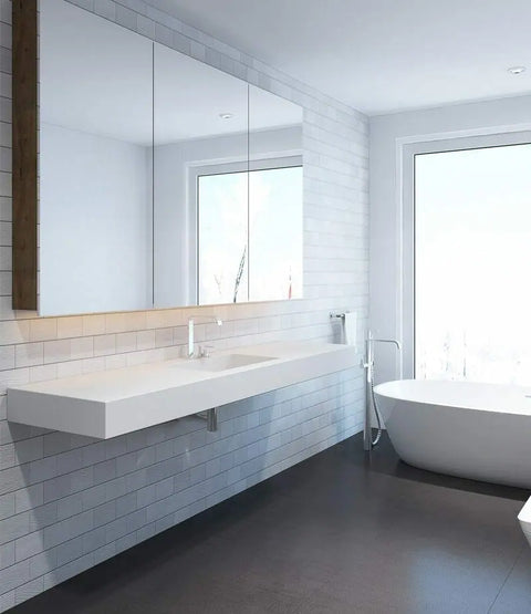 Corian® Waschtisch mit Becken Pure eckig links/mitte/rechts