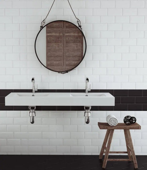 Corian® Doppelwaschtisch mit Becken Refresh geschwungen