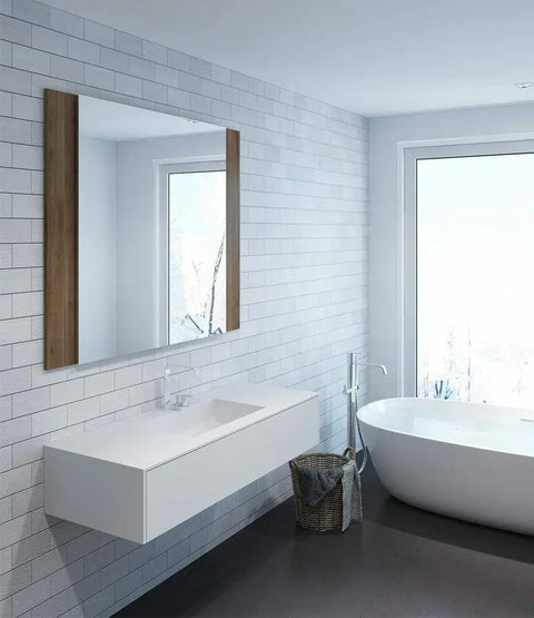 Corian® Waschtisch PureOne mit Becken eckig und Unterschrank einreihig mittig