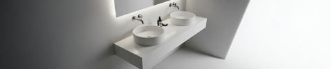 Corian® Waschtische für Aufsatzbecken ohne Unterschrank eckig