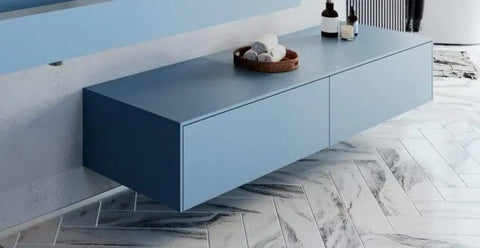 LG HIMACS® Sideboard CuttingEdge by Henneke in Sky Blue – Tiefe 450 mm