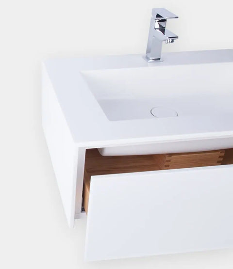 Corian® Doppelwaschtisch PureOne eckig mit Unterschrank einreihig by Henneke