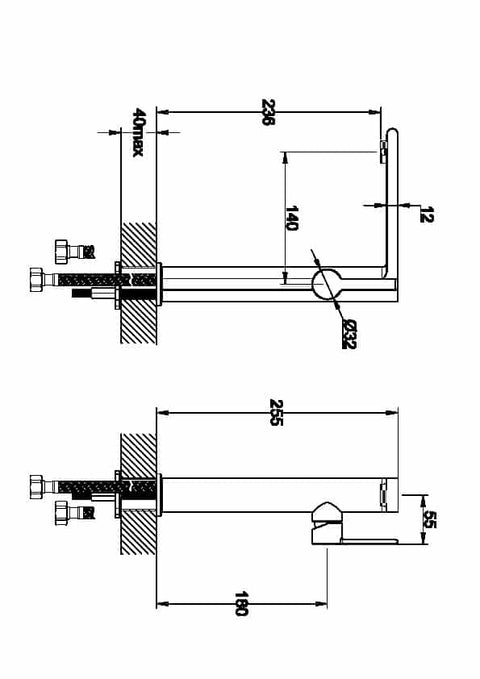 Waschtisch Einhebelmischbatterie Pure Auslaufhöhe 236mm