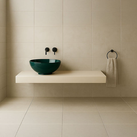 PureTop - Corian® Waschtisch eckig für Aufsatzbecken ohne Unterschrank