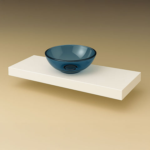 PureTop - Corian® Waschtisch eckig für Aufsatzbecken ohne Unterschrank