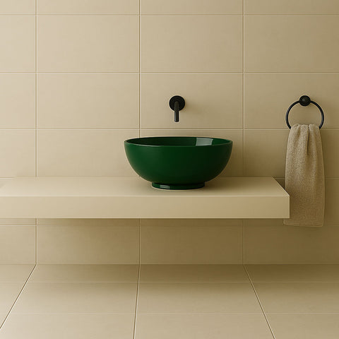 PureTop - Corian® Waschtisch eckig für Aufsatzbecken ohne Unterschrank