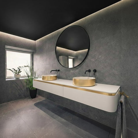 Corian® & Metall Doppelwaschtisch Château by Henneke