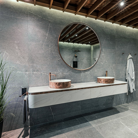 Corian® & Metall Doppelwaschtisch Château by Henneke