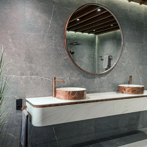 Corian® & Metall Doppelwaschtisch Château by Henneke