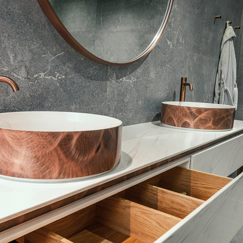 Corian® & Metall Doppelwaschtisch Château by Henneke