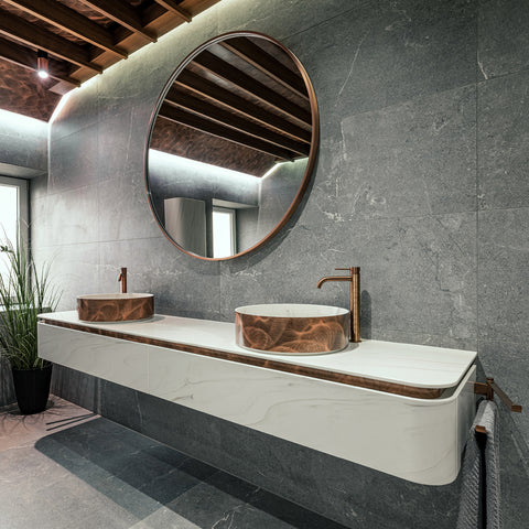 Corian® & Metall Doppelwaschtisch Château by Henneke