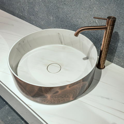 Double vasque Corian® & Métal Château par Henneke