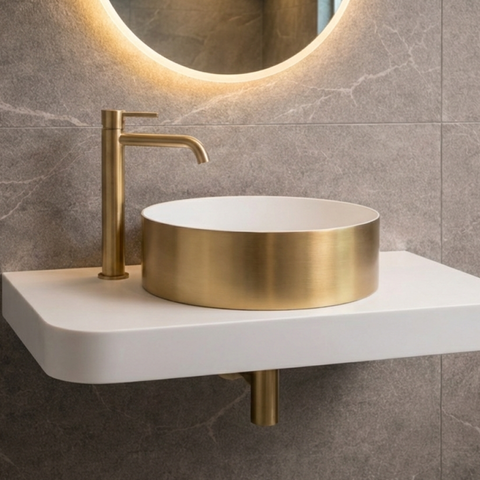 Vasques à poser Corian® & Métal Château par Henneke