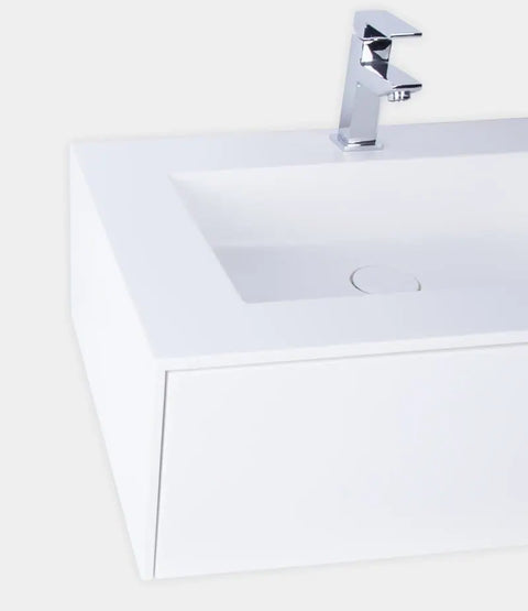Corian® Doppelwaschtisch PureOne eckig mit Unterschrank einreihig by Henneke
