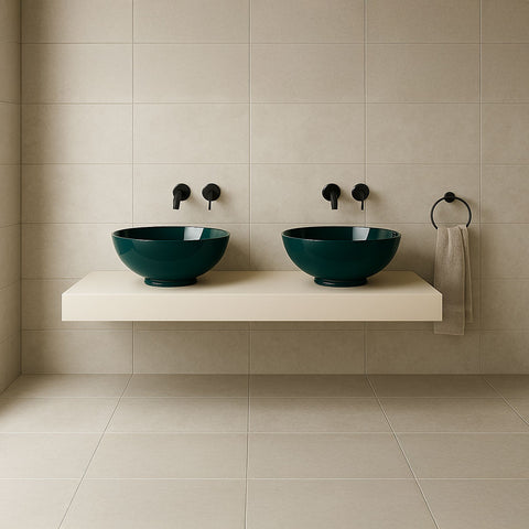PureTop - Corian® Waschtisch eckig für Aufsatzbecken ohne Unterschrank