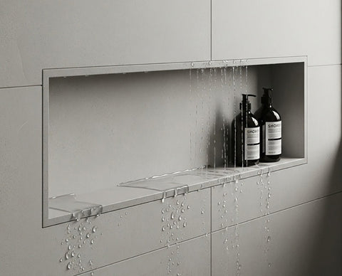 Niche de douche Corian® - rectangulaire ou carrée en deux couleurs