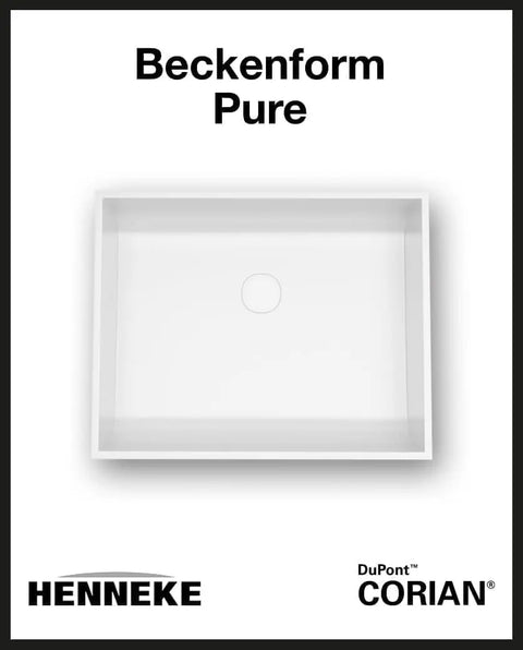 Corian® Waschtisch mit Becken Pure eckig links/mitte/rechts