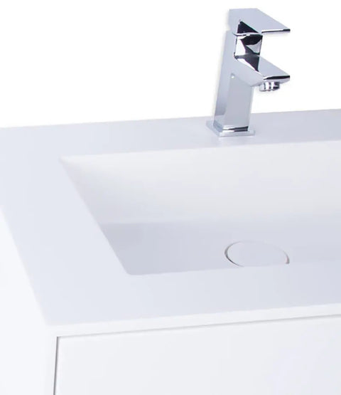 Double vasque Corian® PureOne+ carrée avec meuble bas à deux rangées par Henneke